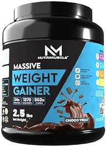 Nutrimuscle Massive Weight Gainer Powder for Men & Women – Chocolate Flavour | 1.134 Kg (2.5 lbs) | High Calorie Mass & Muscle Gainer with Complex Carbs, Protein Blend & Essential Vitamins - Image 5