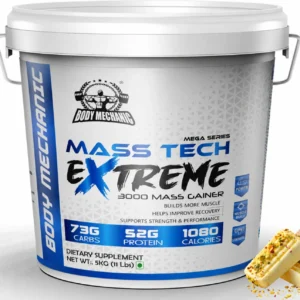 BODYMECHANIC Mass Tech Extreme 3000 Mass Gainer High Protein & Calories Advance Muscle Gainer Weight Gainers/Mass Gainers (5 kg, Malai Kulfi)